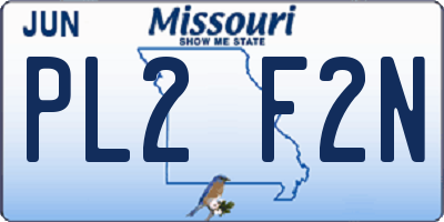 MO license plate PL2F2N