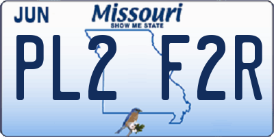 MO license plate PL2F2R