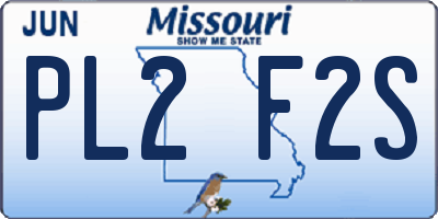 MO license plate PL2F2S