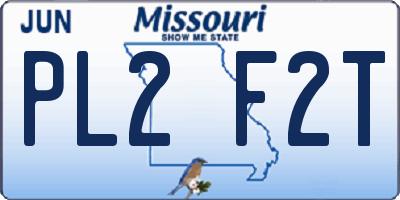 MO license plate PL2F2T