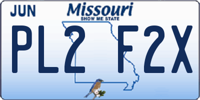 MO license plate PL2F2X