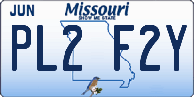 MO license plate PL2F2Y