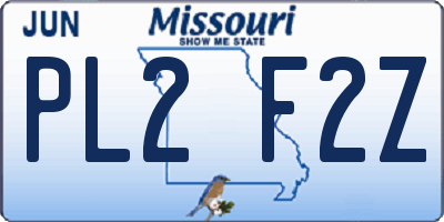 MO license plate PL2F2Z