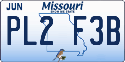 MO license plate PL2F3B