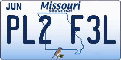 MO license plate PL2F3L