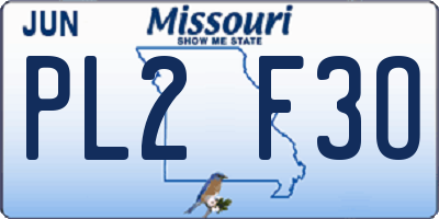 MO license plate PL2F3O