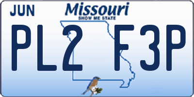 MO license plate PL2F3P