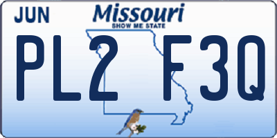 MO license plate PL2F3Q