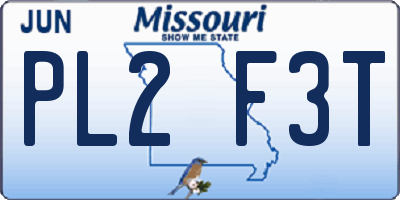 MO license plate PL2F3T