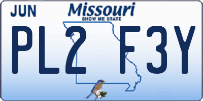 MO license plate PL2F3Y