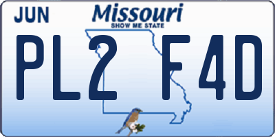 MO license plate PL2F4D
