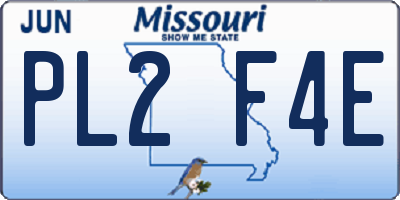 MO license plate PL2F4E