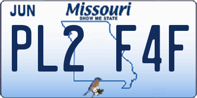 MO license plate PL2F4F