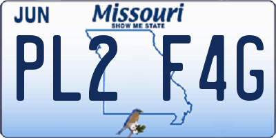 MO license plate PL2F4G