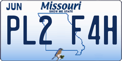 MO license plate PL2F4H