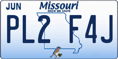MO license plate PL2F4J