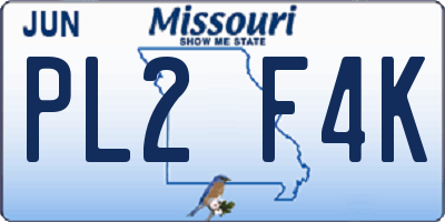MO license plate PL2F4K