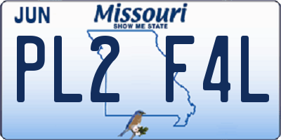 MO license plate PL2F4L