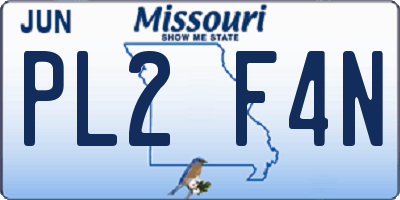 MO license plate PL2F4N