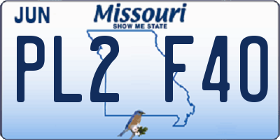 MO license plate PL2F4O