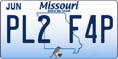 MO license plate PL2F4P