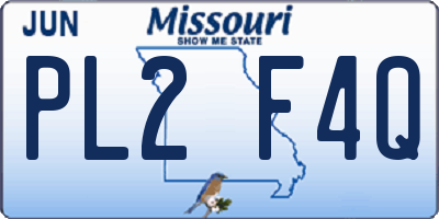 MO license plate PL2F4Q