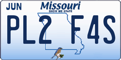 MO license plate PL2F4S
