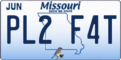 MO license plate PL2F4T