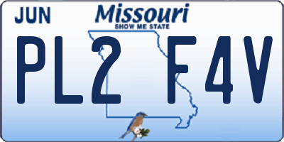 MO license plate PL2F4V