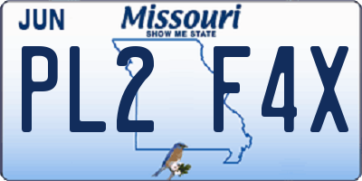 MO license plate PL2F4X