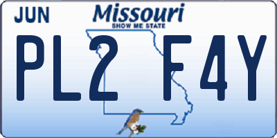 MO license plate PL2F4Y