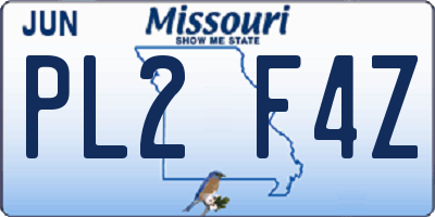 MO license plate PL2F4Z