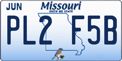 MO license plate PL2F5B