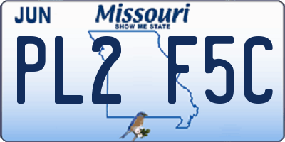 MO license plate PL2F5C