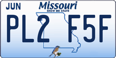 MO license plate PL2F5F