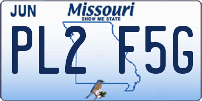 MO license plate PL2F5G