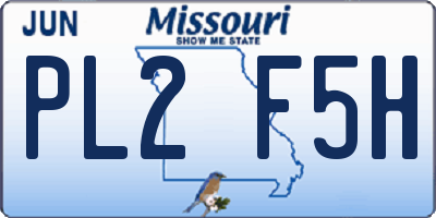 MO license plate PL2F5H