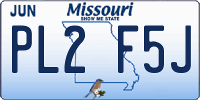 MO license plate PL2F5J