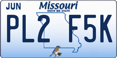 MO license plate PL2F5K