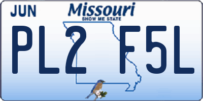 MO license plate PL2F5L