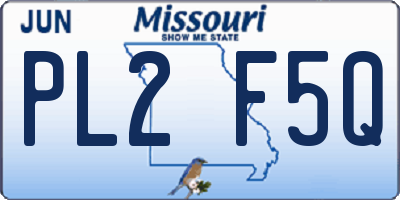 MO license plate PL2F5Q