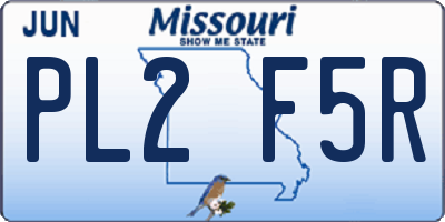 MO license plate PL2F5R