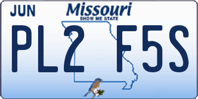 MO license plate PL2F5S