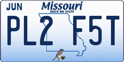 MO license plate PL2F5T