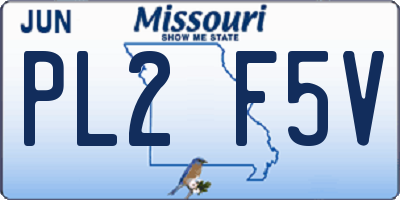 MO license plate PL2F5V