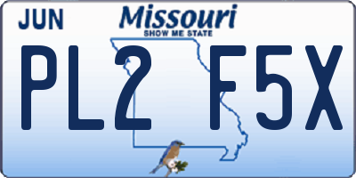 MO license plate PL2F5X
