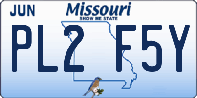 MO license plate PL2F5Y