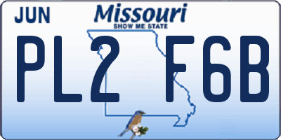 MO license plate PL2F6B