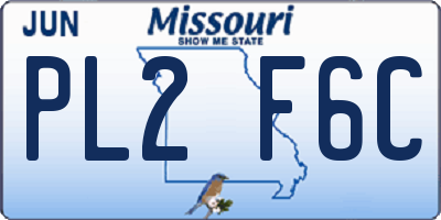 MO license plate PL2F6C