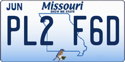 MO license plate PL2F6D
